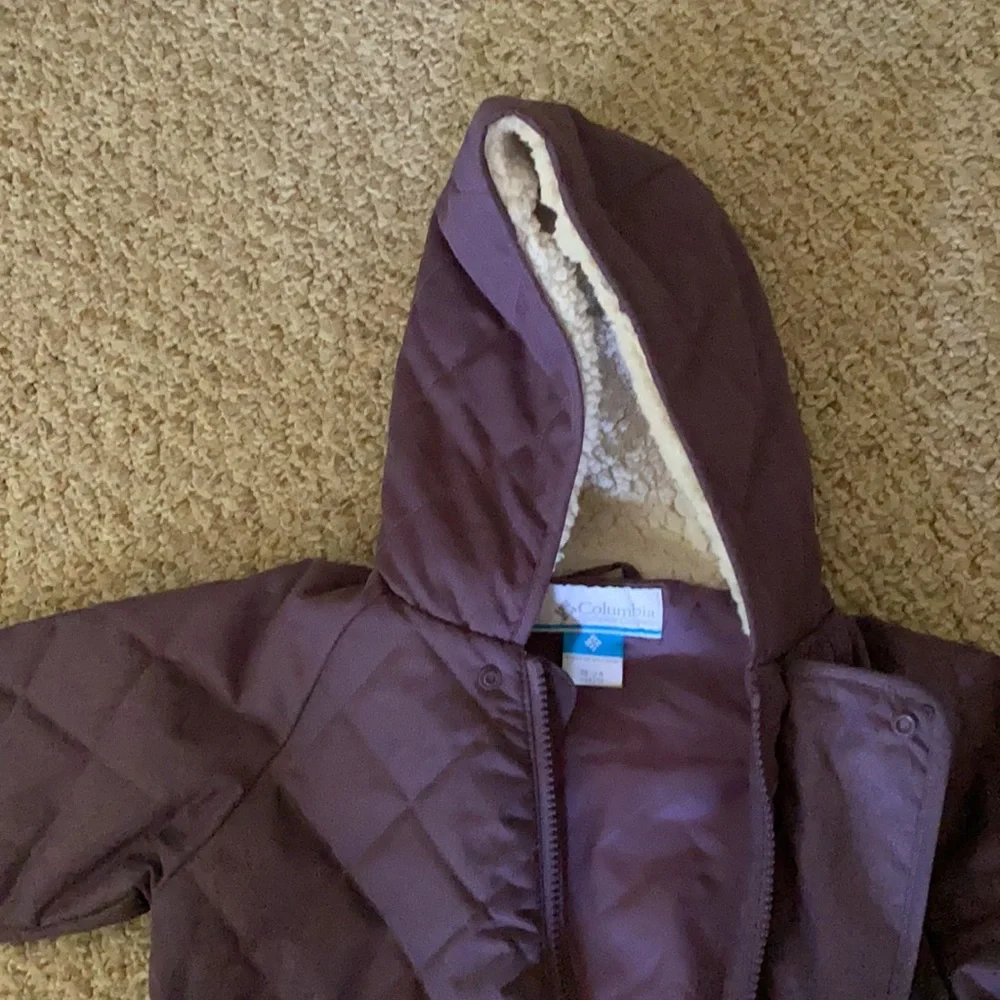 Columbia Baby Girl Purple Hooded One Piece Zip Up Snowsuit Size 18-24M - Picture 5 of 8